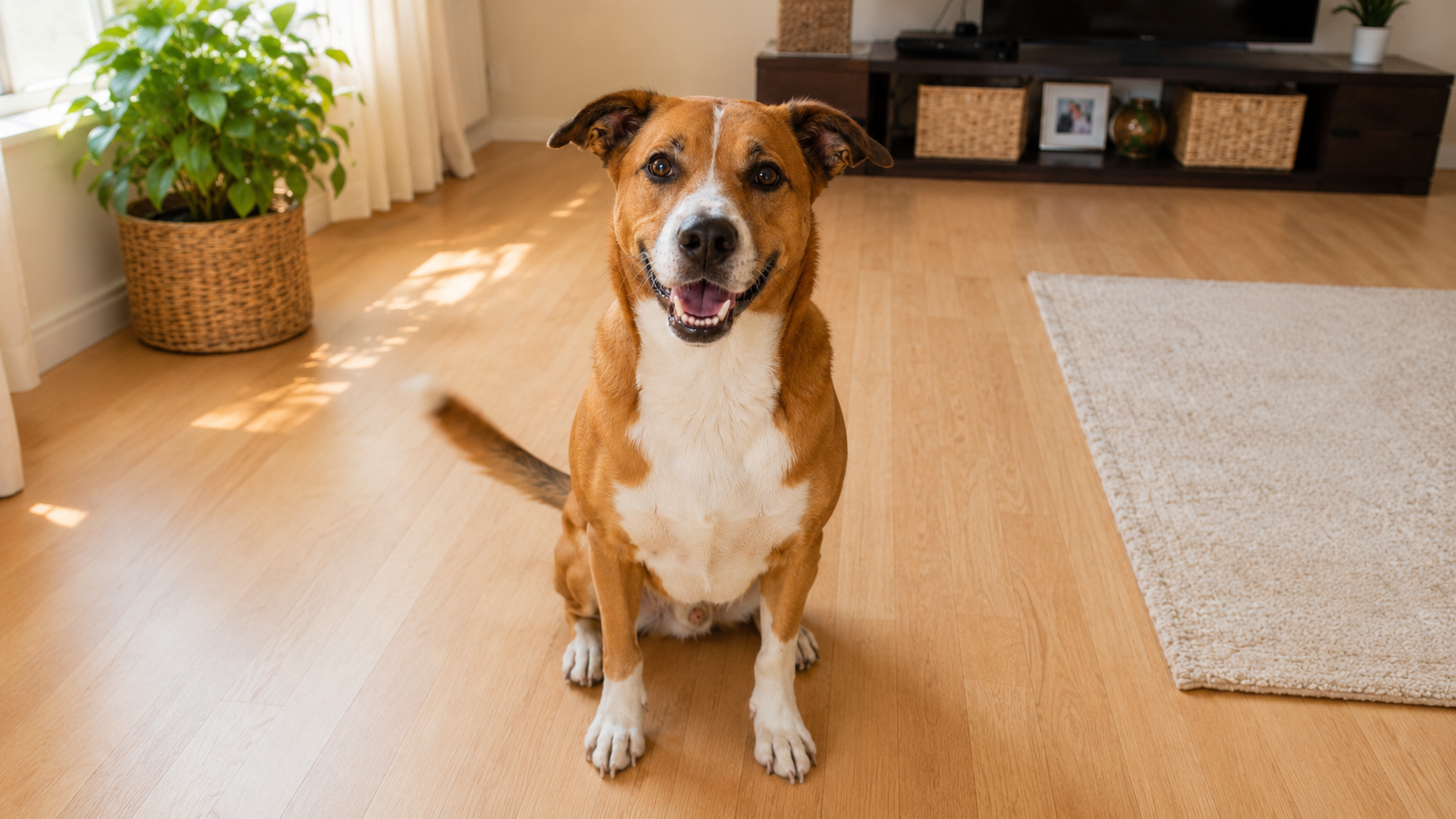 Glücklicher entspannter Hund