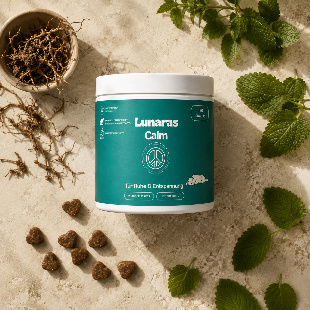 Lunaras Calm Produkt mit natürlichen Inhaltsstoffen